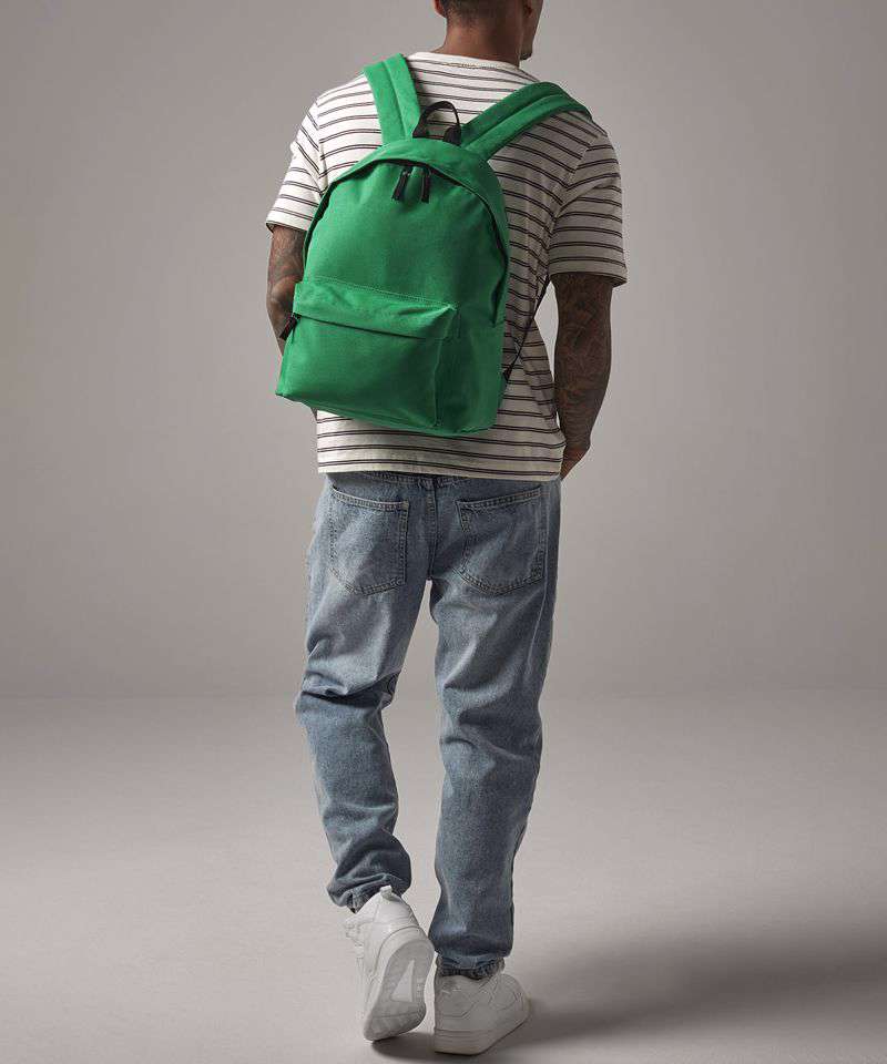 BagBase Original Fashion Backpack BG125 - 18L College School Rucksack - Emerald/Graphite Grey - Padded Straps